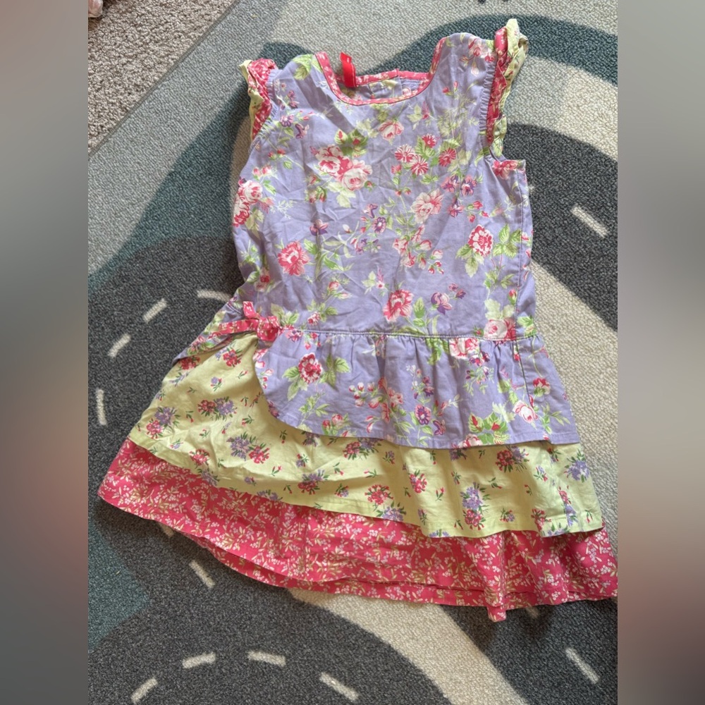 Hanna Andersson Floral Kids Dress - Purple, Yellow, Pink